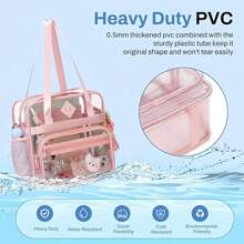 PIG PIG GIRL 12" Stylish PVC Clear Bag With Detachable Shoulder Strap, Waterproof And Sturdy, Suitable For Stadium Events, Concert Clear Bags, Places Requiring Security Inspection - Camping, Cruise/Vacation Must-Have, Anniversary Gift