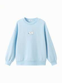 Balabala Jersey de forro polar con bordado para niñas, dulce para otoño/invierno 2024