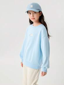 Balabala Jersey de forro polar con bordado para niñas, dulce para otoño/invierno 2024