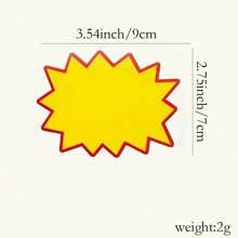 100pcs Yellow Explosion Price Tags, 3.54" X 2.75" Star Shaped Blank Price Stickers, Suitable For Grocery Stores, Supermarkets And Holiday Events, Paper Material