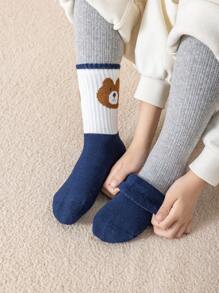 4 Paar Cartoon Buchstaben-Muster Knöchelsocken, Freizeitsocken für Studenten, Herbst/Winter