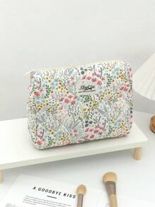 1 Pieza/Set de Neceser de Maquillaje Acolchado con Diseño de Conejo Beige Lindo, Patrón de Lazo de Dibujos Animados y Cerezas. Bolso de Maquillaje de Viaje, Multifuncional, de Mano, Portátil para Artículos de Tocador. Diseño de Cremallera de Gran Apertura, Adecuado para Cosméticos, Lápiz Labial, Joyas, Pañuelos, Toallas Sanitarias, Apto como Regalo para Mujeres, Viajeras, Dormitorios y Útiles Escolares para Niñas. Esenciales de Viaje, Neceser de Maquillaje, Esenciales de Vacaciones, Bolsa de Maquillaje, Organizador de Maquillaje, Organizador de Maquillaje de Invierno, Almacenamiento de Maquillaje, Útiles Escolares