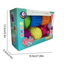 6pcs/Set Baby Sensory Balls, Colorful Soft Tactile Balls Toys, Infants Texture Grasping Ball, PVC Material, Birthday/Holiday Gift