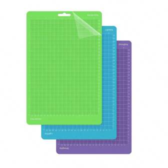 8,5" x 12" skärmattor för Joy Xtra, varierat självhäftande (standardgrepp, lätt grepp, starkt grepp) klibbig, halkfri, återanvändbar skärmatta för sömnad, quiltning, hantverk, skyddsfilm, 3 självhäftande grepp, maskinmatta för tillbehör