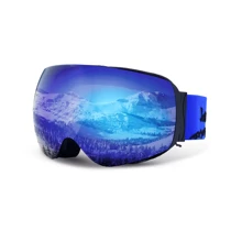 JetBlaze Gafas de esquí, gafas de esquí para hombres y mujeres, gafas para usuarios de gafas, gafas de snowboard para adultos, OTG, UV400, compatibles con casco protector, lente esférica antivaho, lente reflectante