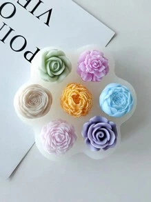 1pc 3D Rose Peony Flower Scented Candle Silicone Mold Decor Valentines