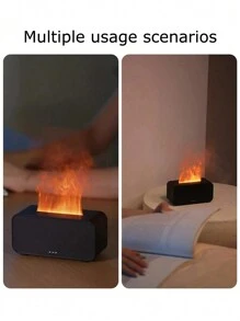 1 件装壁炉扩散器，家用精油扩散器，卧室用 7 色火焰空气加湿器，冷雾加湿器香薰扩散器，火焰扩散器，定时器，自动关闭，USB 供电 - 彩色 - 查看 4
