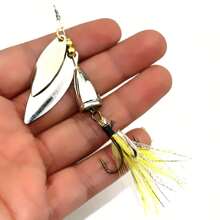 1pc 10g Silver Spinning Sequin Lure, Size 6 Hook Saltwater Offshore Sinking Metal Spinner Bait, Freshwater & Saltwater Fishing Lure