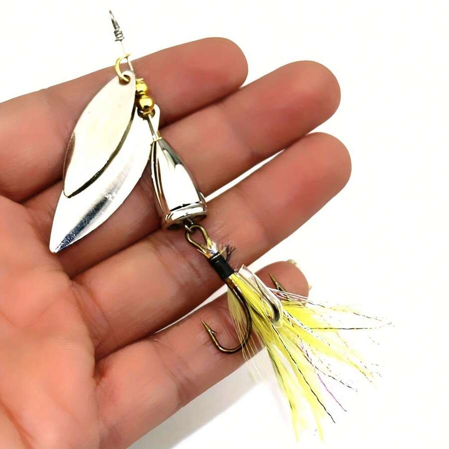 1pc 10g Silver Spinning Sequin Lure, Size 6 Hook Saltwater Offshore Sinking Metal Spinner Bait, Freshwater & Saltwater Fishing Lure