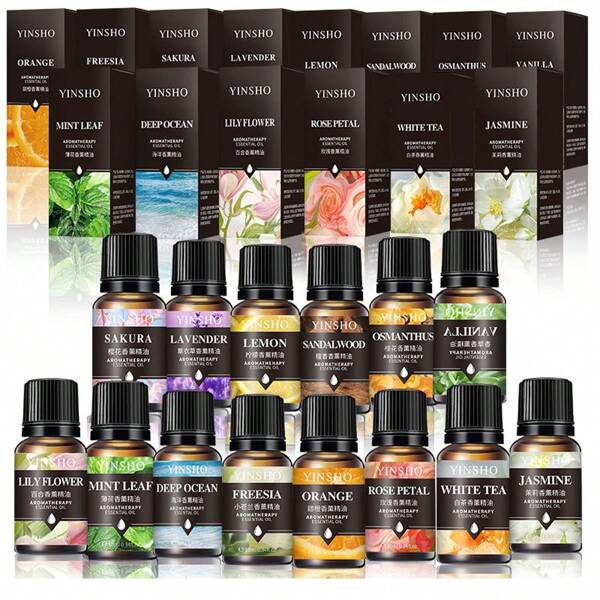 Aceite esencial de aromaterapia de 10ml, 100% puro y natural orgánico, con talla grande de 30 fragancias diferentes. Botella con gotero adecuada para difusores, humidificadores, artículos para el Día de San Valentín y para bodas