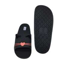 Chanclas Sandalias Pantuflas Katy Gatito - Negro - Ver 4