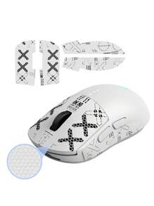 1 bandă de prindere anti-alunecare GPW, bandă de prindere pentru mouse GPW de prima și a doua generație, design tip schelet imprimat, bandă de prindere netedă pentru mouse-ul wireless pentru sporturi electronice