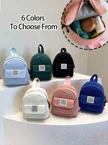 Ba lô mini, ba lô màu trơn phong cách Y2K, có ngăn đựng điện thoại, móc chìa khóa, ba lô nhẹ, ba lô đa năng, ba lô học sinh dễ thương, ba lô nhỏ unisex, ba lô du lịch cá nhân hóa, dây đeo vai có thể điều chỉnh và thiết kế túi phía trước, phù hợp cho du lịch ngoài trời và sử dụng đi học. - Nhiều màu - Xem 1