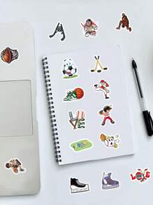 60pcs/Pack Cartoon Movement Stickers, Funny & Cute Cartoon Stickers, Sticker For Kids, Small Sticker, Suitable For DIY Phone Cases Stickers, IPad Stickers, Guitar Sticker, Suitcase Stickers - Multicolor - View 8