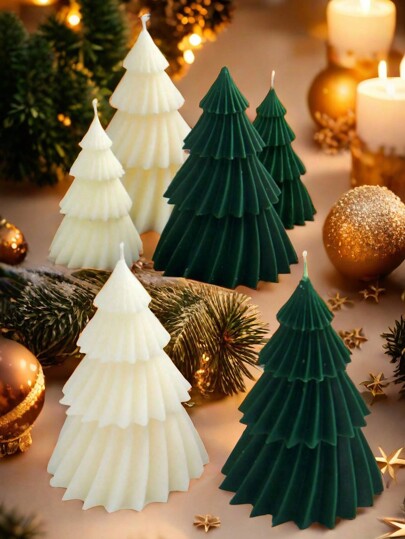 1pc 3D Christmas Tree Candle Silicone Mold DIY Christmas Candle Making Handmade Soap Paste Resin Tool Holiday Gift
