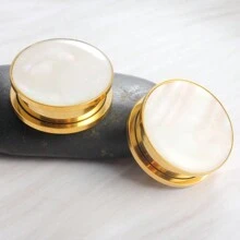 2 件圆形海螺 316 不锈钢耳塞 耳洞穿孔 女士身体饰品 耳塞 拉伸器 一对出售 - 多色 - 查看 9