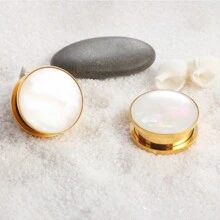 2 件圆形海螺 316 不锈钢耳塞 耳洞穿孔 女士身体饰品 耳塞 拉伸器 一对出售 - 多色 - 查看 6