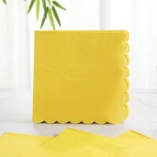 Yellow Flower Petals Design Disposable Paper Plates & Napkins, Enough For 24 Guests, Suitable For Birthday, Wedding, Party, And Family Picnics