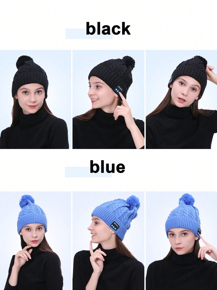 热销 V5.0 无线耳机针织帽带扬声器，立体声，女款设计 - WM5 - 查看 4