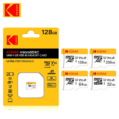  KODAKマイクロSDカード 64GB 32GB 高速Class10 V30 U3 SDXC 128GB 256GB メモリーカードスマートフォン タブレット カメラ用