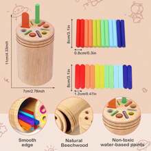 Juguetes Montessori para niños de 1 a 3 años, palitos de colores de madera para clasificar colores, juguetes de aprendizaje para niños pequeños, juego de emparejamiento sensorial para bebés, regalos para niños y niñas