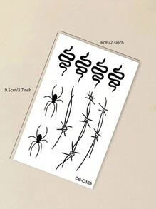 1 miếng dán hình xăm ma thuật bán vĩnh viễn Herbal Juice có họa tiết nhện, rắn, thắt nút, chống nước 14 ngày và không chói, quà tặng nhỏ cho ngón tay, tai, vai, cổ, xương đòn và cơ thể, hình xăm tạm thời - Màu xanh lam - Xem 9