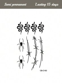 1 miếng dán hình xăm ma thuật bán vĩnh viễn Herbal Juice có họa tiết nhện, rắn, thắt nút, chống nước 14 ngày và không chói, quà tặng nhỏ cho ngón tay, tai, vai, cổ, xương đòn và cơ thể, hình xăm tạm thời - Màu xanh lam - Xem 6