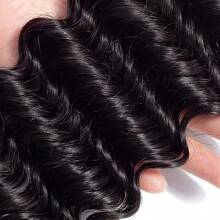 12-32 Inch 3 Bundles Unprocessed Human Hair Deep Wave Brazilian Curly Human Hair Extension Natural Black - Natural Black - View 8