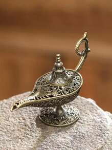 1pc Lamp Metal Incense Burner - Vintage Style Home Decor, Candle Holder Gift With No Candle Rama Decoration Rama - Multicolor - View 4