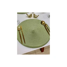 2 Piece Round Placemat Kit - Table Setting - màu xanh lá - Xem 2