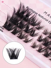 MAGEFY 24/36/66/80 piezas Pestañas de gato con rizo CC, pestañas cruzadas de zorro de estilo de dibujos animados extra largas, pinza para cejas, cabello de hada puntiagudo de dibujos animados, grupos de pestañas de zorro, pestañas de ojo de gato, extensión de pestañas naturales gruesas individuales, incluye cepillo de cejas - C - Ver 7