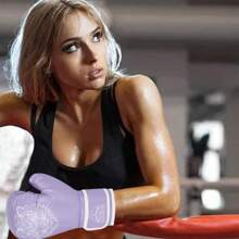 1 双 PU 皮革青少年和成人男女通用拳击手套，专业训练沙袋手套，适用于跆拳道、MMA、泰拳、跆拳道、格斗、陪练