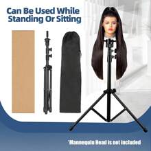 Mannequin Tripod Stand Wig Stand Tripod Mannequin Head Stand, Adjustable Holder For Cosmetology Hairdressing Training
