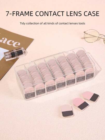 klimonla 1pc 7-Grid Eyeshadow Palette Organizer, Acrylic Makeup Storage Box, Multi-Functional High Breathability Dust-Proof Organizer, Nail Art & Eyelash Tools Storage Box, Jewelry Box, Makeup Brush Holder, Perfume Holder, Cosmetic Bag, Gift For Women, Christmas Gift