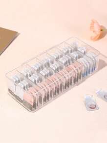 klimonla 1pc 7-Grid Eyeshadow Palette Organizer, Acrylic Makeup Storage Box, Multi-Functional High Breathability Dust-Proof Organizer, Nail Art & Eyelash Tools Storage Box, Jewelry Box, Makeup Brush Holder, Perfume Holder, Cosmetic Bag, Gift For Women, Christmas Gift