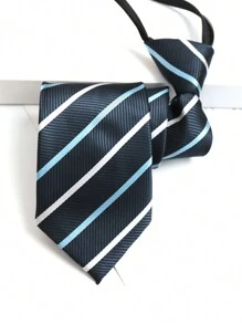 1 Pc Light Weight Business/Office Polyester Striped Shirt, Blue, All SeasonMen Necktie - Multicolor - View 11