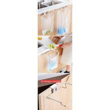 Kitchen Trash Rack Cabinet Door Garbage Bags Holder Stainless Steel Closet Garbage Storage Holder - Silver - View 8
