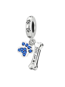 1pc 925 Sterling Silver Blue Cat, Penguin, Puppy Pendant Charm, Suitable For Bracelet DIY, Women's Jewelry, Student Supplies - Silver - View 15