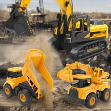 1pc Friction Powered 4WD Construction Vehicle Toy, Push And Pull Design, Suitable For Boys And Girls 3 Years Old And Above, Perfect Gift