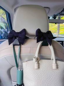 2pcs Bow-Knot Car Seat Hooks, Multifunctional Storage Hanger Accessories For Vehicle Interior