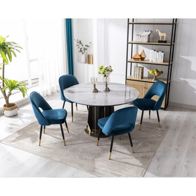 WAHSON OFFICE CHAIRS 2PCS Wahson Velvet Dining Chairs Side Chairs Kitchen Corner Chairs With Metal Legs, Modern Leisure Chairs For Dining Room/Living Room, Dining Table And Chairs
