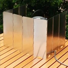 1 件 10 块铝合金炉挡风玻璃，超轻可折叠炉挡风玻璃，适合户外露营、野餐、父亲节、母亲节、圣诞节、感恩节、万圣节、情人节礼物