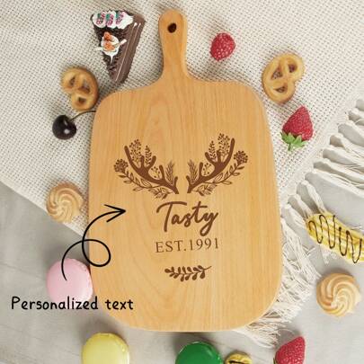 Customized Handmade Wooden Pizza Serving Board & Pizza Peel Set, Engraved Pizza Cutter, Baking Accessories, Perfect Gift For Pizza Lovers, Birthday, Housewarming, Christmas, Father's Day