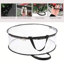 1PC Wreath Storage Bag Waterproof Zipped Round Decoration Storage Bag - Black - View 3