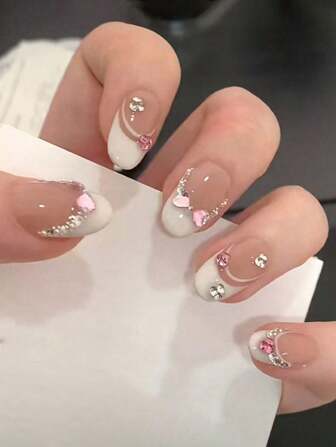 10個 ハンドメイド ネイルアート、ホワイトフレンチカラー ダイヤモンドデザイン、ピンクハート キラキラダイヤモンドネイルアート、かわいい短め デイリーネイルアート、春夏秋冬ネイル、かわいい女の子 3Dラブクリエイティブネイルアート、カートゥーン かわいい クール、ユニークでかわいいシニアネイルアート、Y2Kスタイル ミニマリストネイルアート、ホットガール、パンクスタイル、かわいくクールなアバンギャルド3Dネイルアート、つけ爪ネイルサプライ