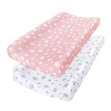 2 Packs Changing Pad Cover For Boys Girls, Lovely Star Print Soft Unisex Diaper Change Table Sheets, Fit 32"X16" Contoured Pad, Comfy Cozy 2 Packs Cradle Sheets Love Valentine - Multicolor - View 5
