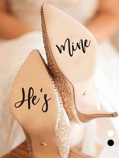 1pc Black & White Wedding Decoration Stickers, For Marking Shoes For Men & Women