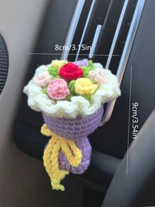1pc Car Air Outlet Decoration Yarn Hand-Held Flower Car Air Conditioning Decoration(Random Color Scheme)