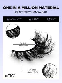 GROINNEYA 10 对 Manga 睫毛 仿貂皮睫毛 猫眼睫毛 自然浓密假睫毛 浓密睫毛延长 旅行必备化妆工具 - 黑色 - 查看 5