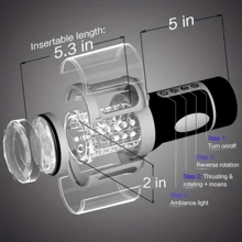 Male Multifunctional All-In-One Machine Masturbator, Ultra Full Function Penis Pump, Male Sex Toy Adult Toys Multi Thrusting & Rotating Modes, Visual Window & Interactive Induction